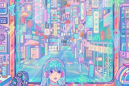 Yu Cai, un voyage futuriste et urbain ultra coloré