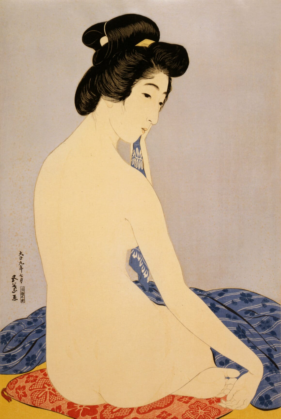 Femme sortant du bain, Hashiguchi Goyō, 1920 mouvement du Shin Hanga